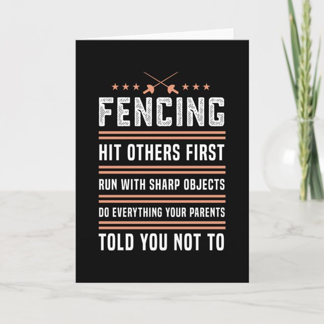 Fencing Fence Funny Saber Geschenk für Zaun Liebha Karte (Vorderseite)