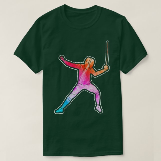 Fencing Fencer Foil Epee Säbel T-Shirt (Design vorne)