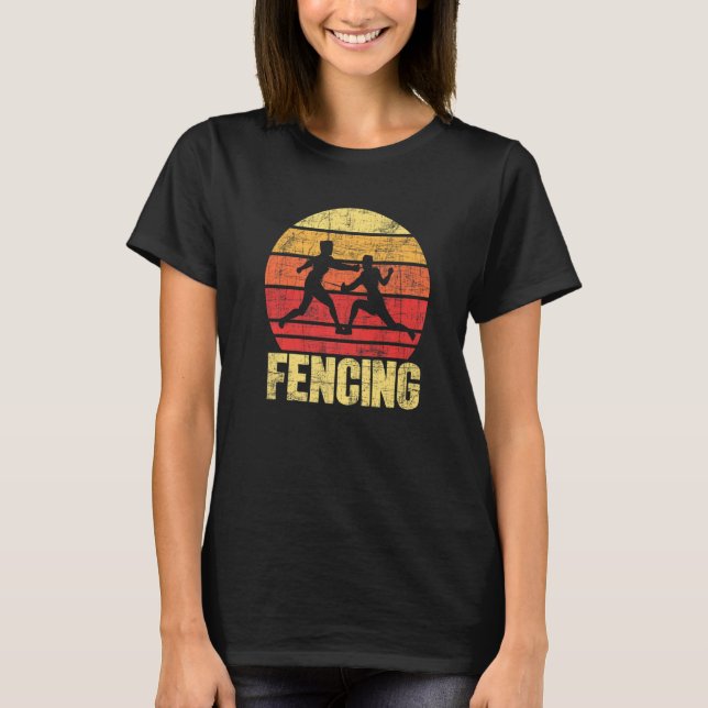 Fencing Fencer Swordsman Dueler Sabre Epee Rapier T-Shirt (Vorderseite)