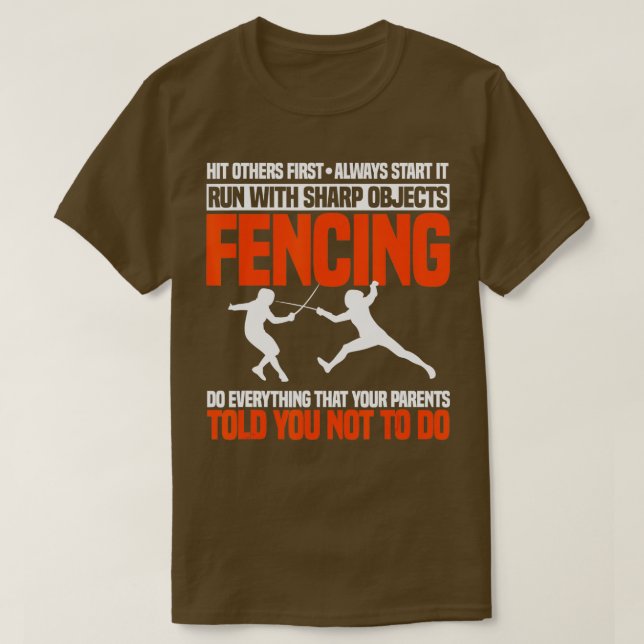 Fencing Foil Epee Säbel Kampf Sportzaun Schwert F T-Shirt (Design vorne)