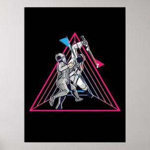 Fencing Game Gamer Fencer Sport 90er Jahre Fencing Poster