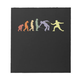 Fencing Game Gamer Fencer Sport Evolution Vintag Notizblock