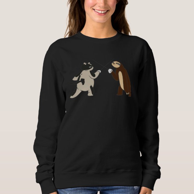 fencing lazy sloth cat sweatshirt (Vorderseite)