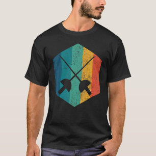 Fencing Lover Sabers Retro Vintag Fencer T-Shirt