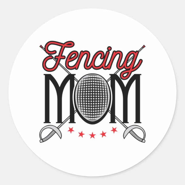 Fencing Mama Mutter von Fencer Runder Aufkleber (Vorderseite)