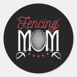 Fencing Mama Mutter von Fencer Runder Aufkleber