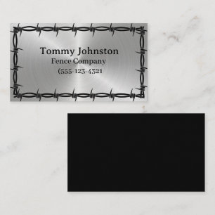 Fencing mit Barb Wire darauf Visitenkarte