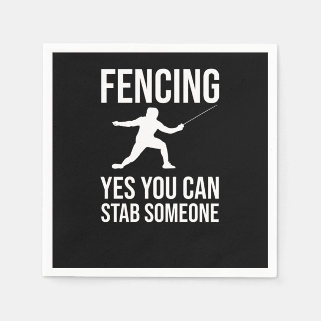 Fencing Säbel Foil Sword Fencer Serviette (Vorderseite)