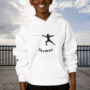Fencing Silhouette Fencer Fence Sword & Individuel Hoodie