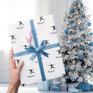 Fencing Silhouette Fencer Fence Sword Name Pattern Geschenkpapier