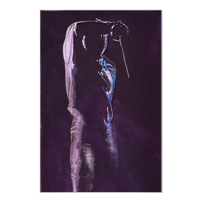 Fencing Silhouette Glossage Poster (Vorderseite)