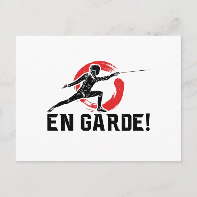Fencing Sports | Fencer Foil en Garde Geschenke Postkarte (Vorderseite)
