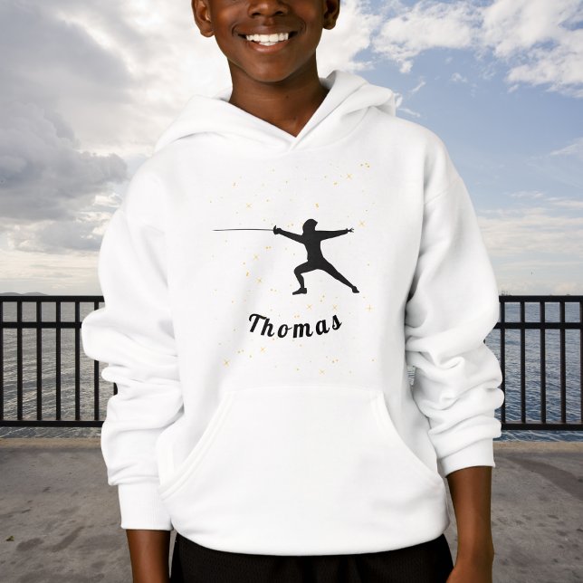 Fencing Theme Fencer Individuelle Name Personalisi Hoodie (Von Creator hochgeladen)