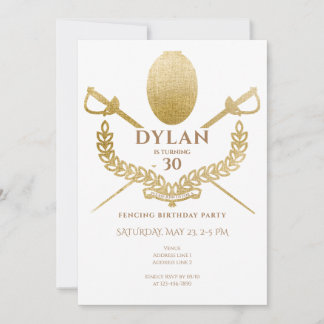 Fencing Tournament Geburtstagsparty Foil Épée Säbe Einladung