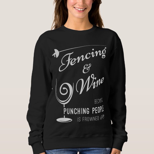 Fencing und Wine Angepasste Scoop Sweatshirt (Vorderseite)