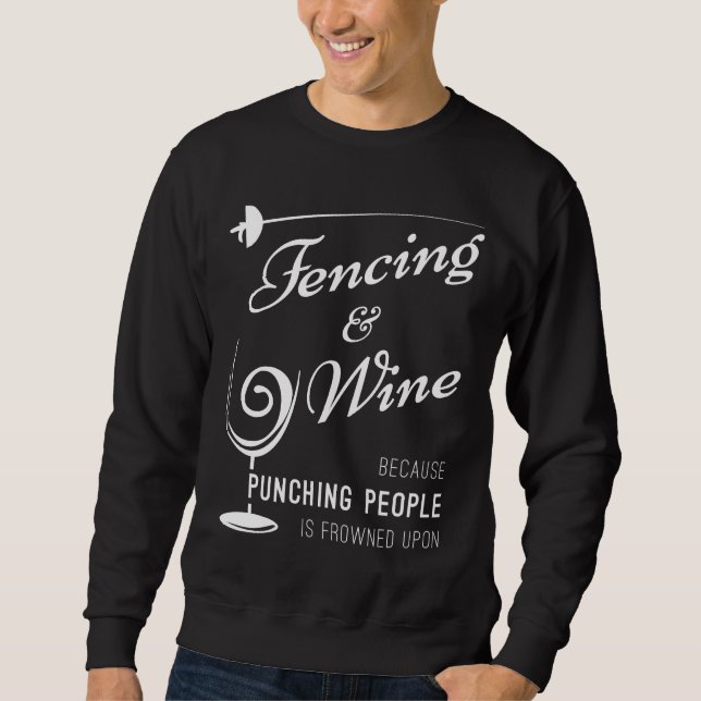 Fencing und Wine Angepasste Scoop Sweatshirt (Vorderseite)