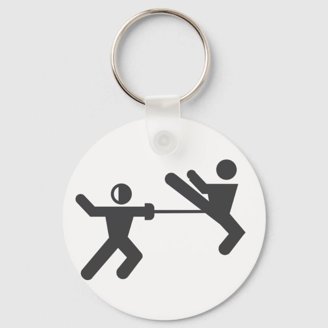 Fencing vs taekwondo Schlüsselanhänger (Vorderseite)
