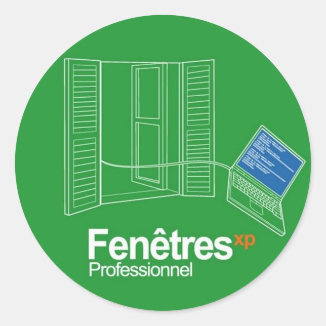 Fenetres Runder Aufkleber (Vorderseite)