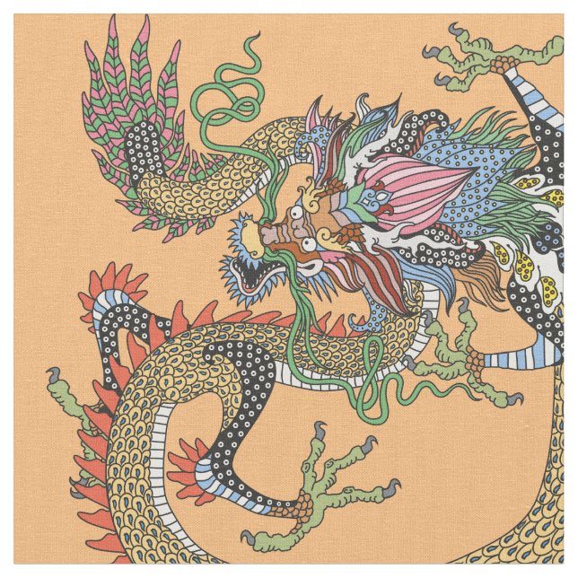 Feng Huang und der chinesische Drache Stoff (Nahaufnahme)