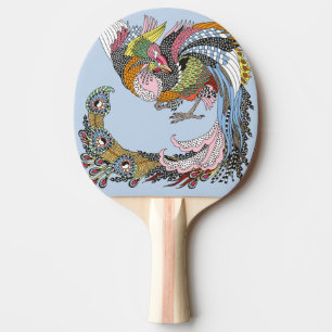 Feng Huang und Yin Yang Symbol Ping Pong Paddle Tischtennis Schläger