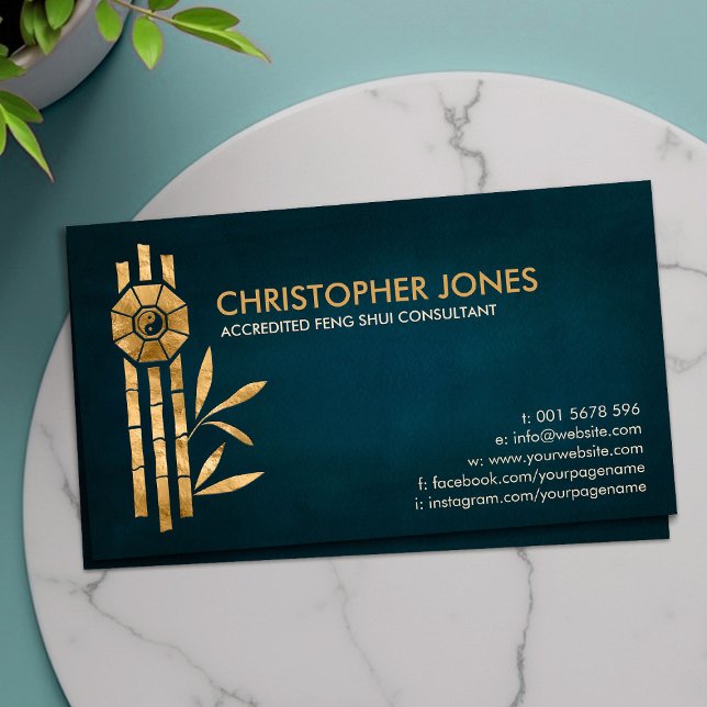 Feng Shui Bagua / Pakua und Lucky Bamboo Visitenkarte (Von Creator hochgeladen)
