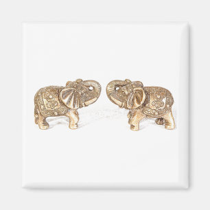 Feng Shui Double Elephant Magnet