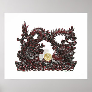Feng Shui Drache u. Phoenix Poster