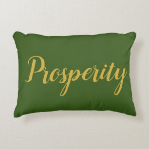 Feng Shui Green & Gold "Prosperity" Accent Pillow Dekokissen