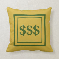 Feng Shui Prosperity Gold & Green Throw Kissen