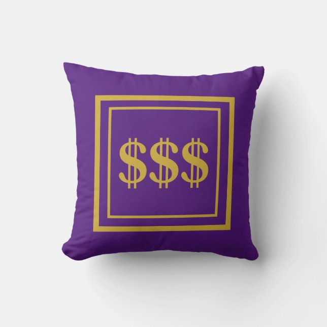 Feng Shui Prosperity Lila & Gold Throw Kissen (Vorderseite)