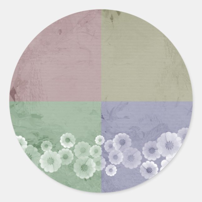 Feng Shui Style mit Blume Runder Aufkleber (Vorderseite)