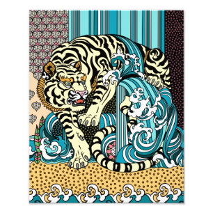 Feng Shui White Tiger Foto Print