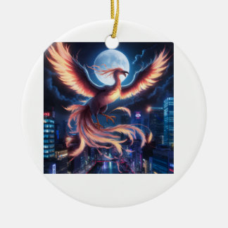 Fênix flamejante Ornamento de Cerâmica Keramik Ornament