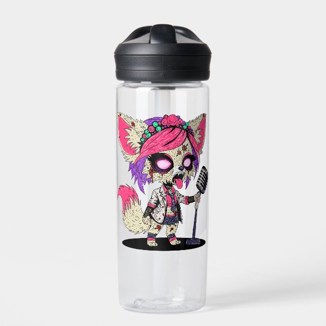 Fennec Fox 80er Pop Star Zombie Trinkflasche (Vorderseite)