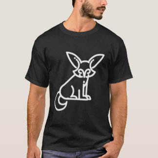 Fennec Fox Animal Abzeichen Patch Line Art Icon Ou T-Shirt