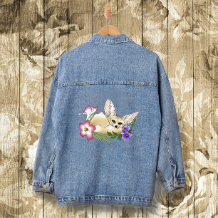 Fennec Fox Blume Niedlich Jeansjacke