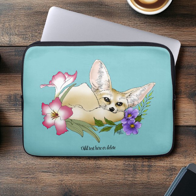Fennec Fox Blume Niedlich Laptopschutzhülle (Von Creator hochgeladen)