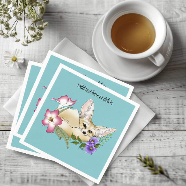 Fennec Fox Blume Niedlich Serviette (Von Creator hochgeladen)