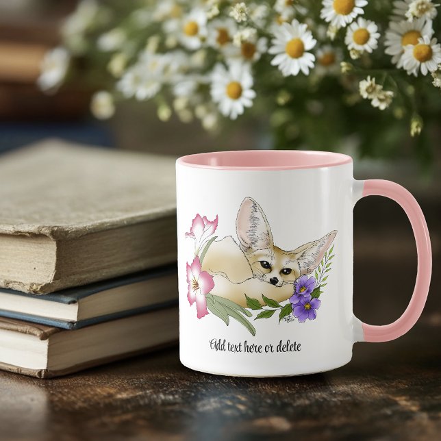 Fennec Fox Blume Niedlich Tasse (Von Creator hochgeladen)