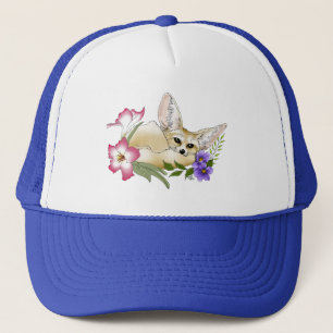 Fennec Fox Blume Niedlich Truckerkappe