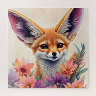 Fennec Fox Blumenbild Puzzle