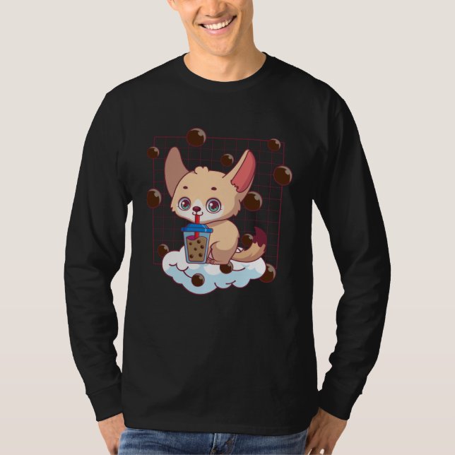 Fennec Fox Bubble Tea Fennec Fox  Fennec Foxes T-Shirt (Vorderseite)