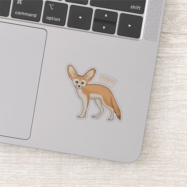 Fennec fox Cartoon Illustration Aufkleber (Ausschnitt)