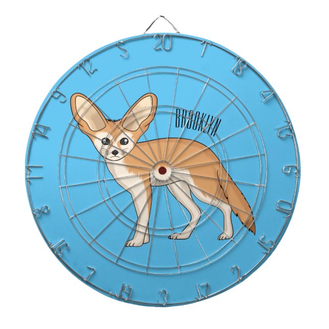 Fennec fox Cartoon Illustration Dartscheibe (vorne)