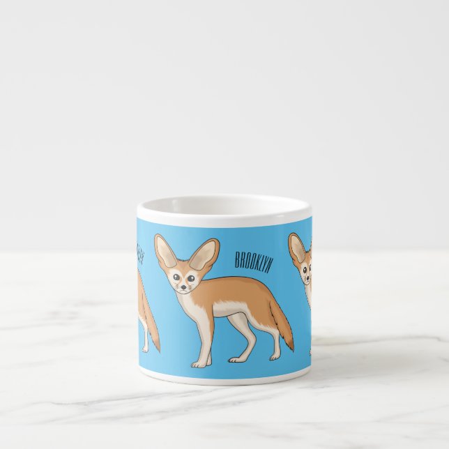 Fennec fox Cartoon Illustration Espressotasse (Vorderseite)