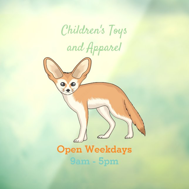 Fennec fox Cartoon Illustration Fensteraufkleber (Blatt 3)