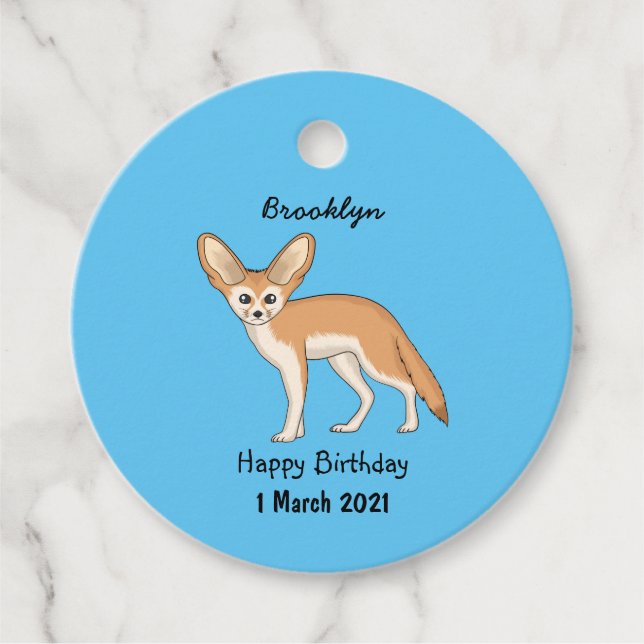 Fennec fox Cartoon Illustration Geschenkanhänger (Vorderseite)
