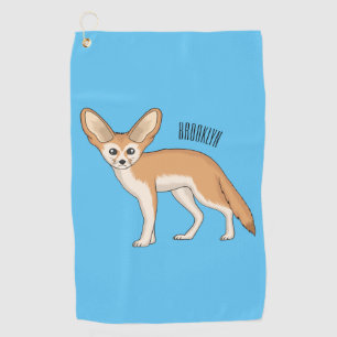 Fennec fox Cartoon Illustration Golfhandtuch