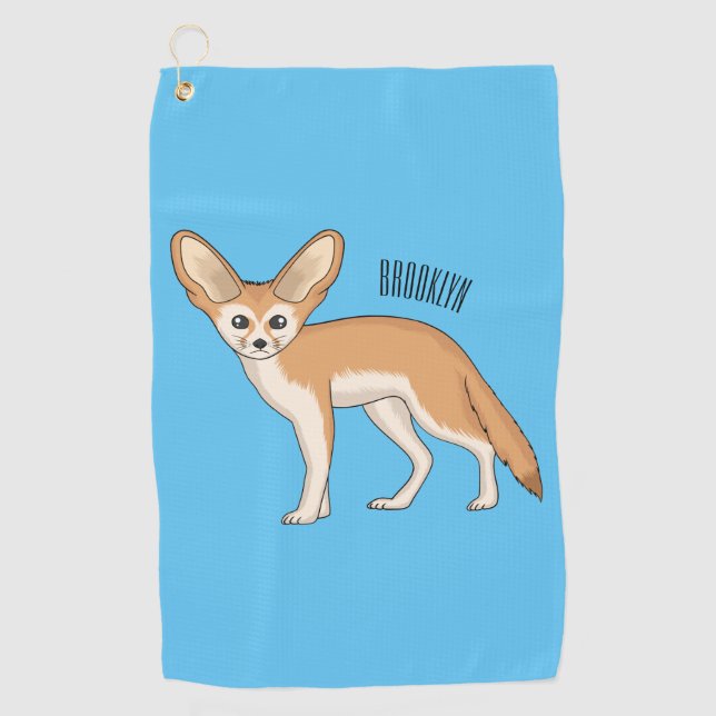 Fennec fox Cartoon Illustration Golfhandtuch (Vorderseite)