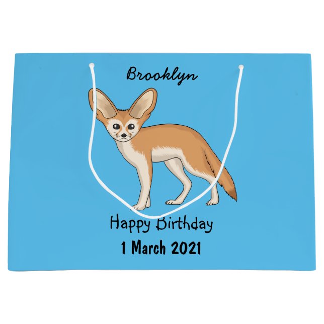 Fennec fox Cartoon Illustration Große Geschenktüte (Vorderseite)